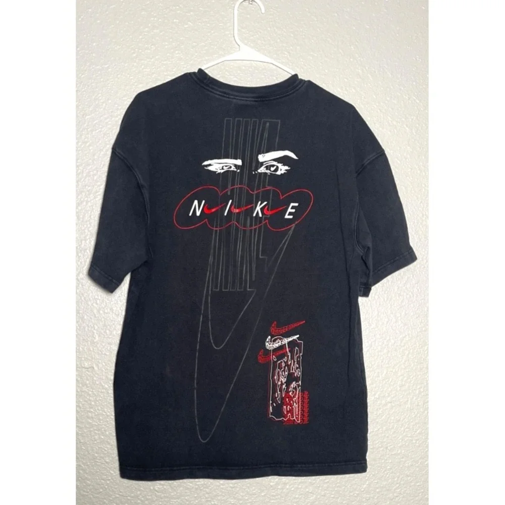 Nike Sportswear T-Shirt Men's Small Black Wash Drip Tee GDI Graphic Print